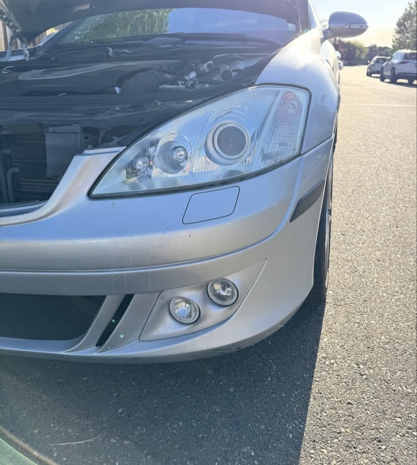 Mercedes S-Class — headlight after restoration, crystal clear